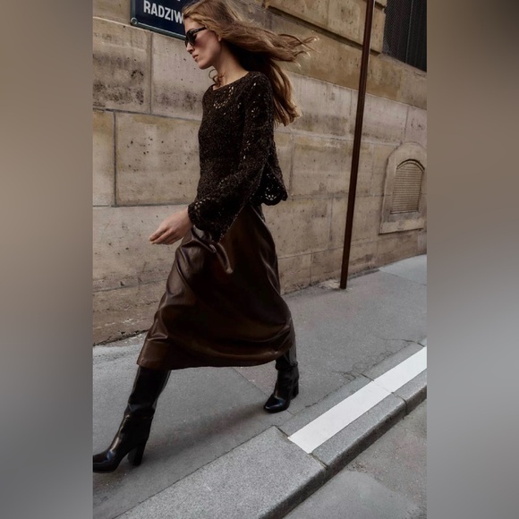 ZARA Crochet Long Sleeve Sweater - Picture 3 of 8